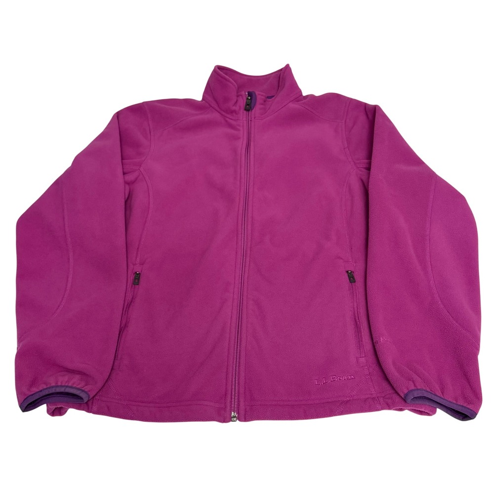 LL Bean Polartec Windbloc Fleece Jacket Magenta Purple Womens Small Outdoorsy